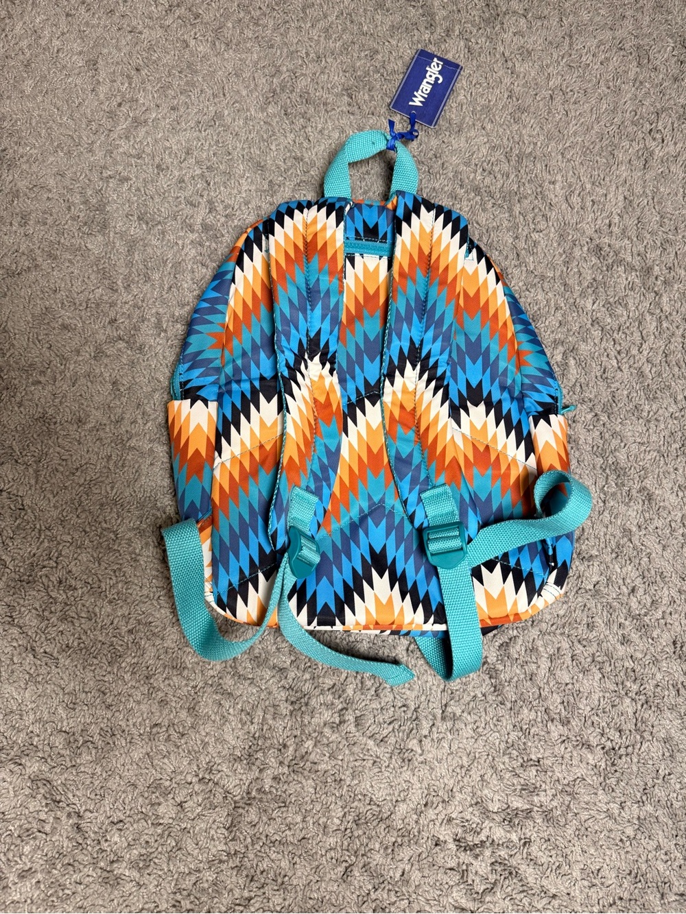 Wrangler Aztec Pattern Mini Backpack - Blue, Orange & Cream - Picture 4 of 4